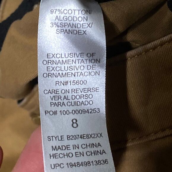 Democracy"Ab Technology" English Khaki Clay Cropped Cuffed Stretchy Pants Size 8 - Picture 9 of 11